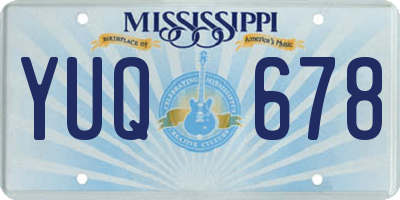 MS license plate YUQ678