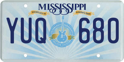 MS license plate YUQ680