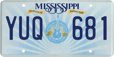 MS license plate YUQ681