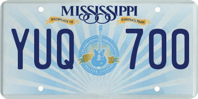 MS license plate YUQ700