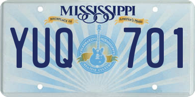 MS license plate YUQ701