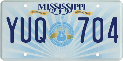MS license plate YUQ704