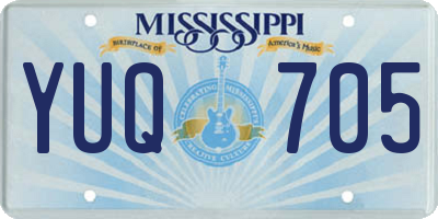 MS license plate YUQ705