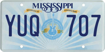 MS license plate YUQ707