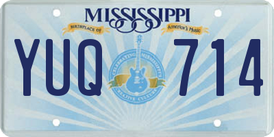 MS license plate YUQ714
