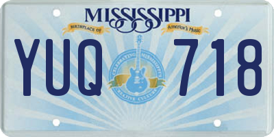 MS license plate YUQ718