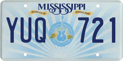 MS license plate YUQ721