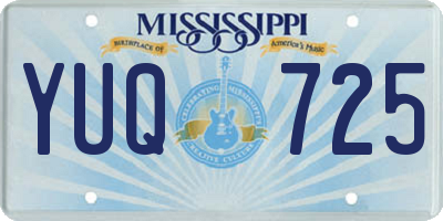 MS license plate YUQ725