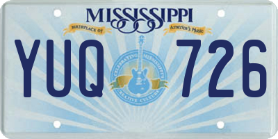 MS license plate YUQ726