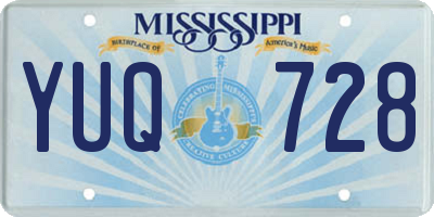 MS license plate YUQ728