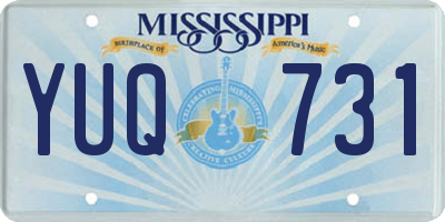 MS license plate YUQ731
