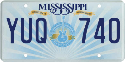 MS license plate YUQ740