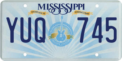 MS license plate YUQ745