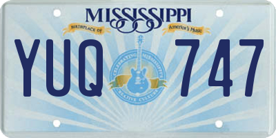 MS license plate YUQ747