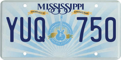 MS license plate YUQ750