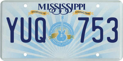 MS license plate YUQ753