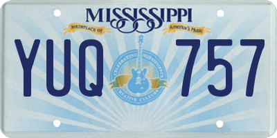 MS license plate YUQ757