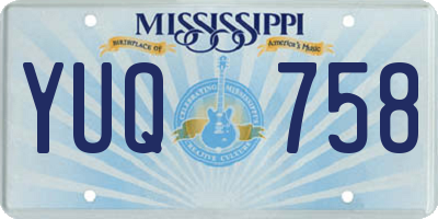 MS license plate YUQ758