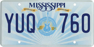 MS license plate YUQ760