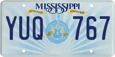 MS license plate YUQ767