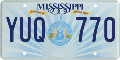 MS license plate YUQ770