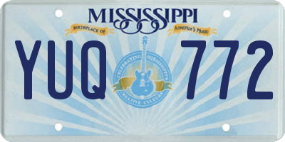 MS license plate YUQ772