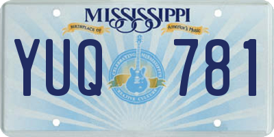 MS license plate YUQ781