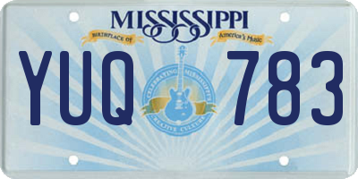 MS license plate YUQ783