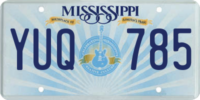 MS license plate YUQ785