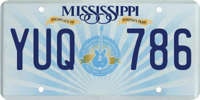 MS license plate YUQ786