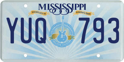 MS license plate YUQ793