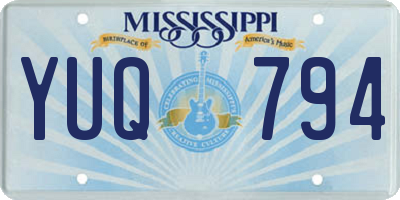 MS license plate YUQ794