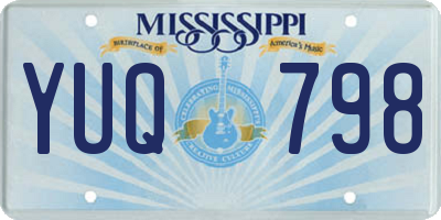 MS license plate YUQ798