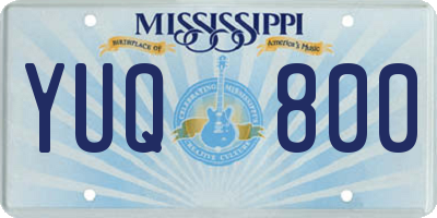 MS license plate YUQ800