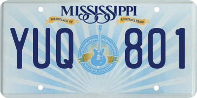 MS license plate YUQ801