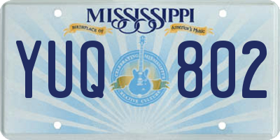 MS license plate YUQ802