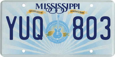 MS license plate YUQ803
