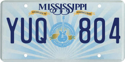 MS license plate YUQ804