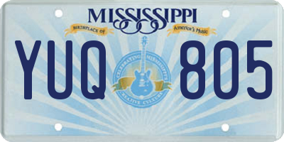MS license plate YUQ805