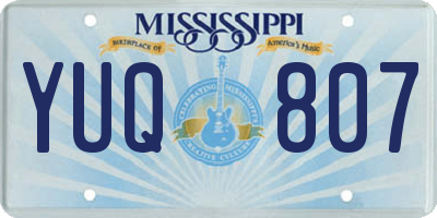 MS license plate YUQ807