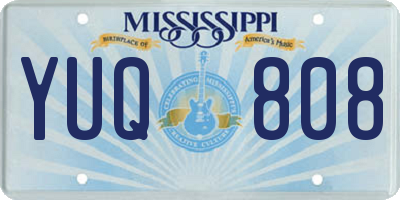 MS license plate YUQ808