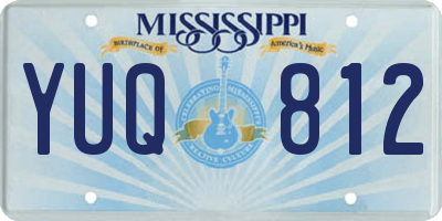 MS license plate YUQ812