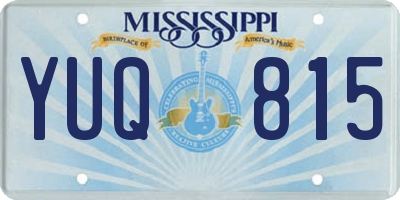 MS license plate YUQ815
