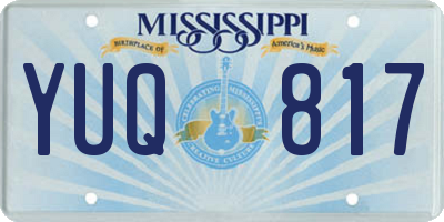 MS license plate YUQ817