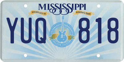 MS license plate YUQ818