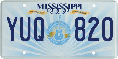 MS license plate YUQ820