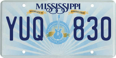 MS license plate YUQ830