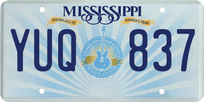 MS license plate YUQ837
