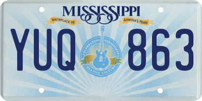 MS license plate YUQ863