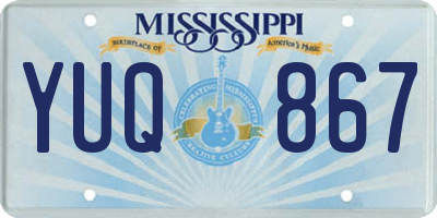 MS license plate YUQ867